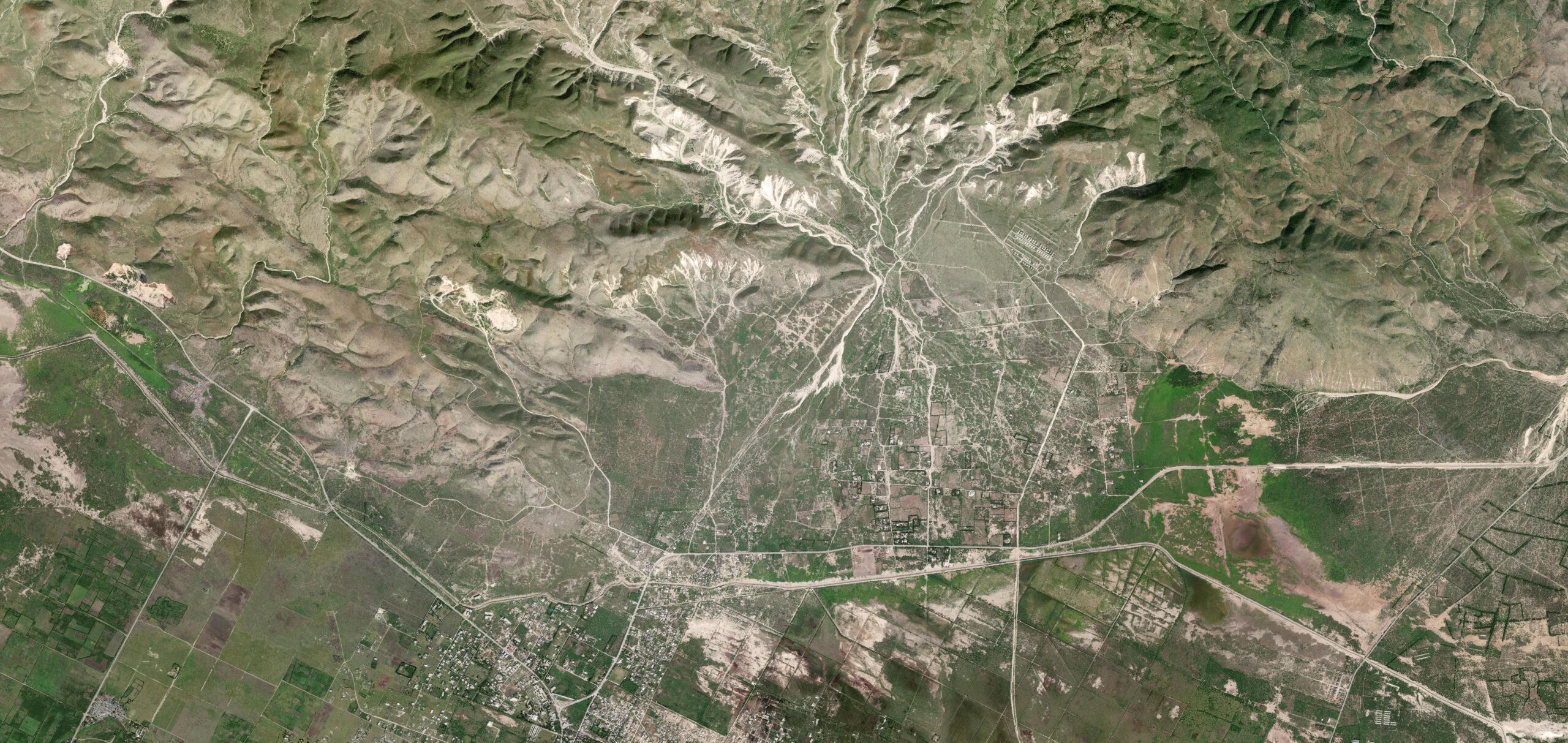 A satellite view of Canaan, Haiti, Jan. 9, 2010, days before a devastating earthquake.
